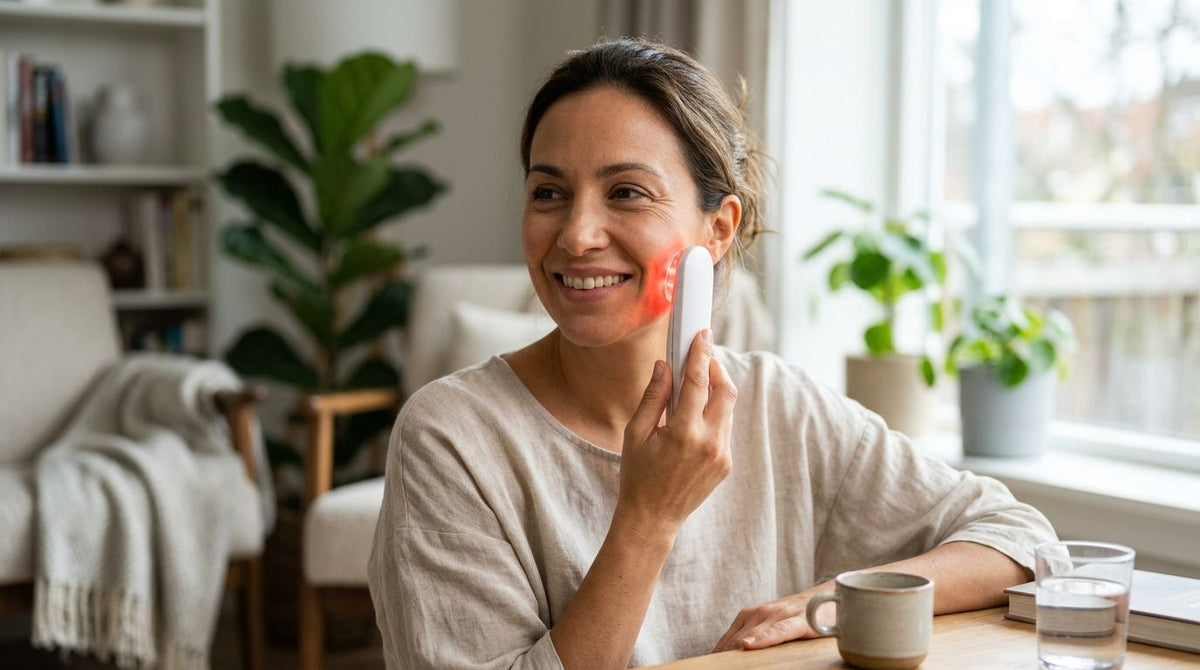 Red light therapy for smile lines