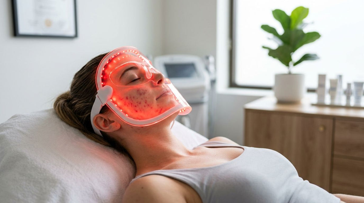 Red light therapy for post-inflammatory erythema