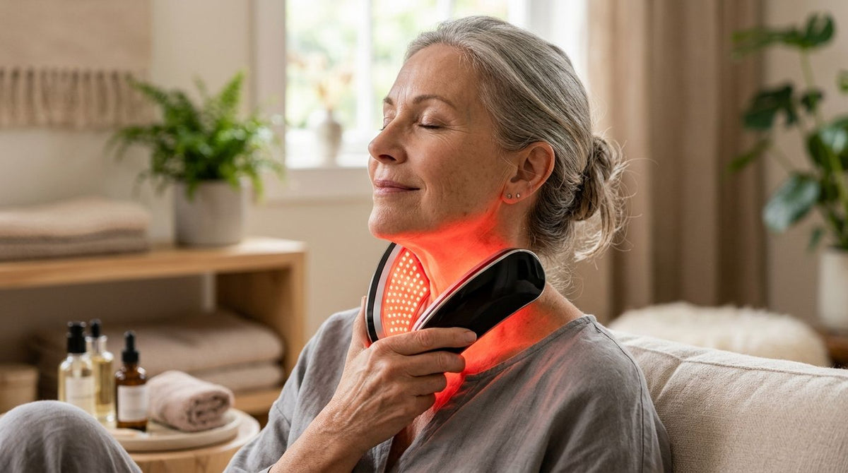 Red light therapy for turkey neck