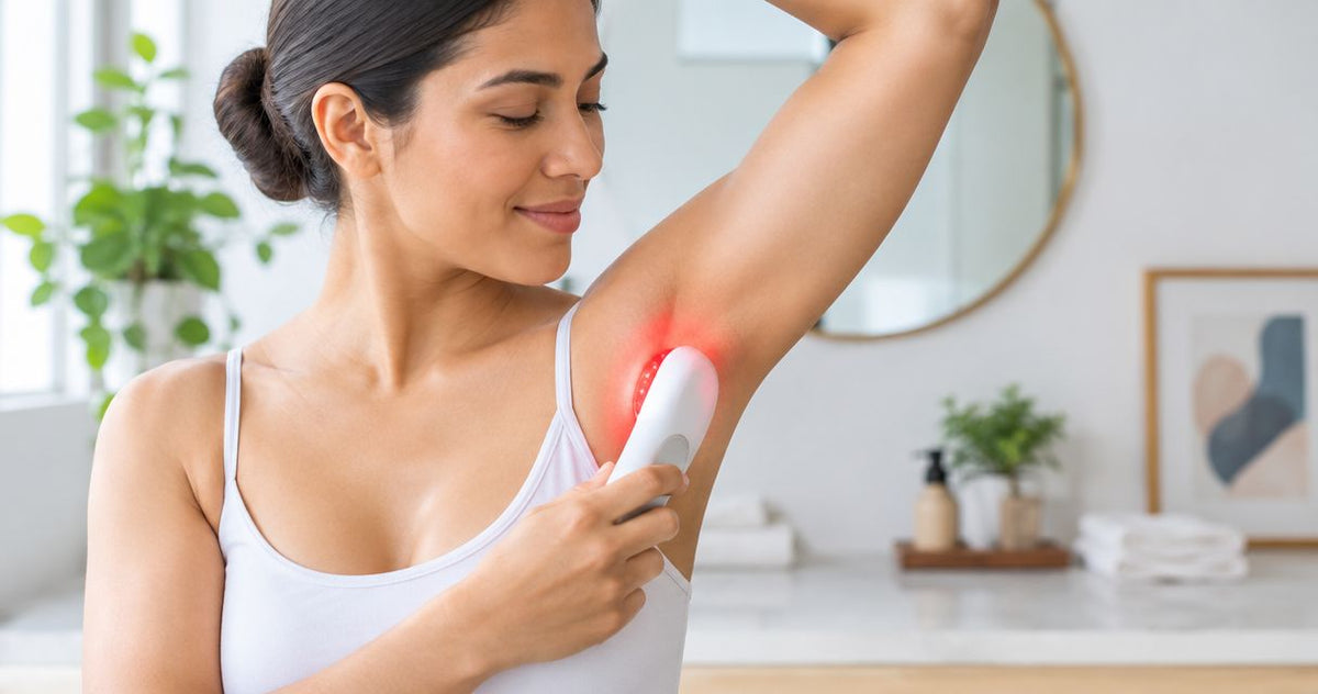 Red light therapy for underarm dark spots