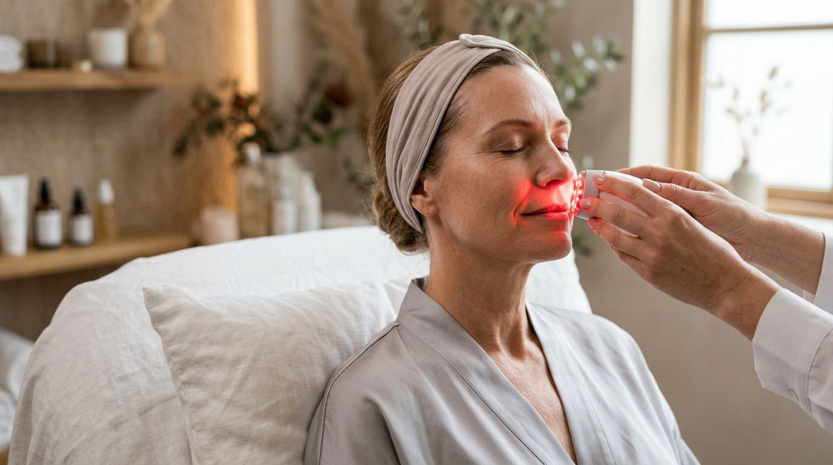 Red light therapy for nasolabial folds