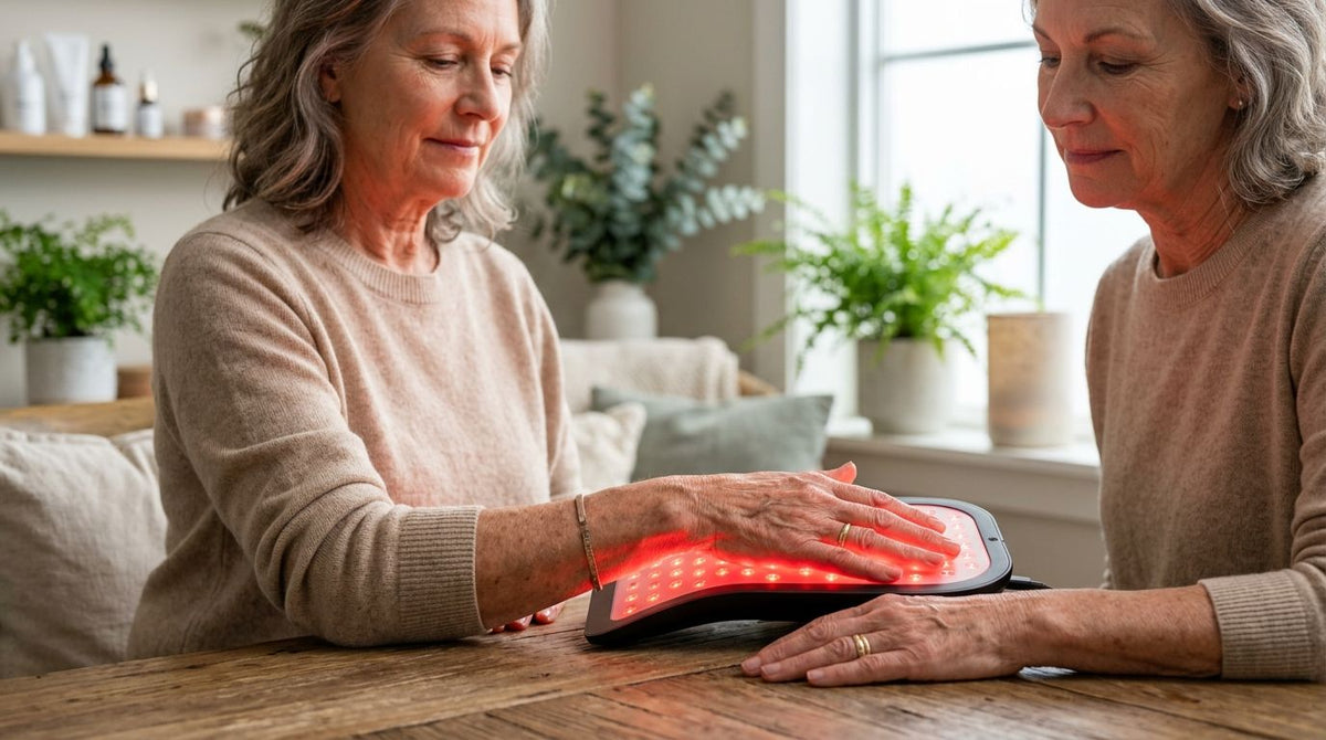 Red light therapy for aging hands