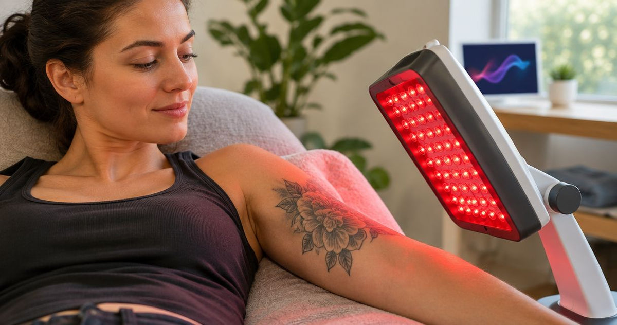 Red light therapy after tattoo removal skin healing