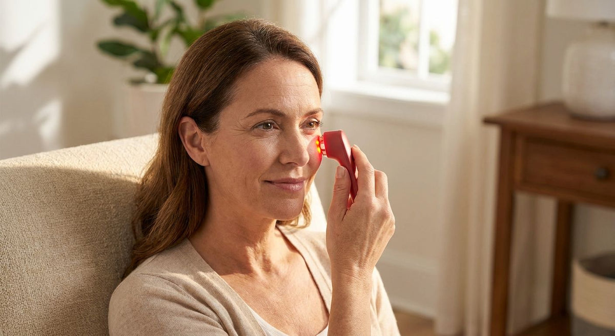 Red light therapy for crow's feet