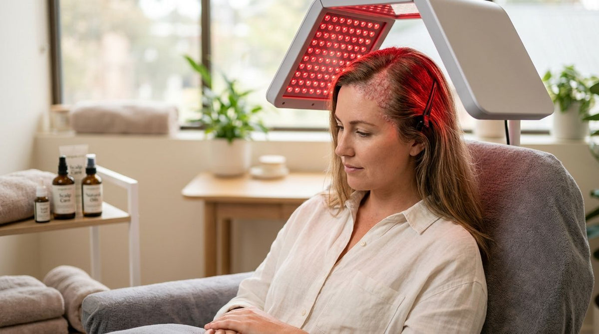 Red light therapy for scalp psoriasis relief