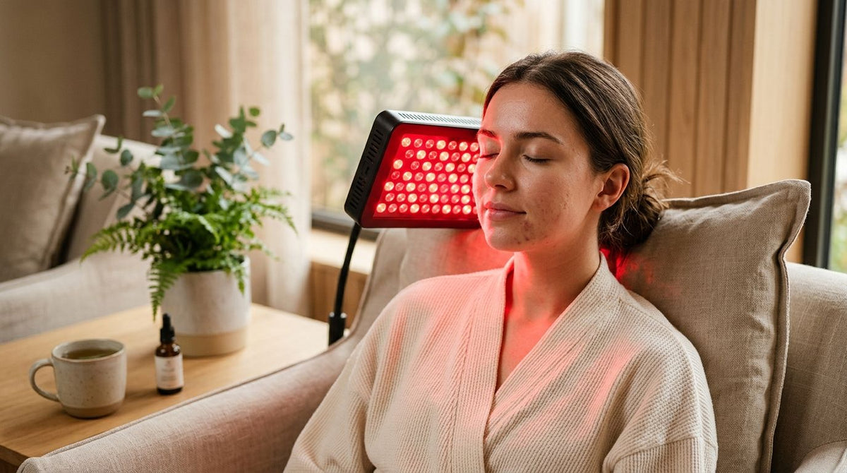 Red light therapy for stress-triggered breakouts