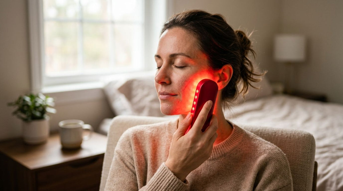 Red light therapy for uneven skin texture
