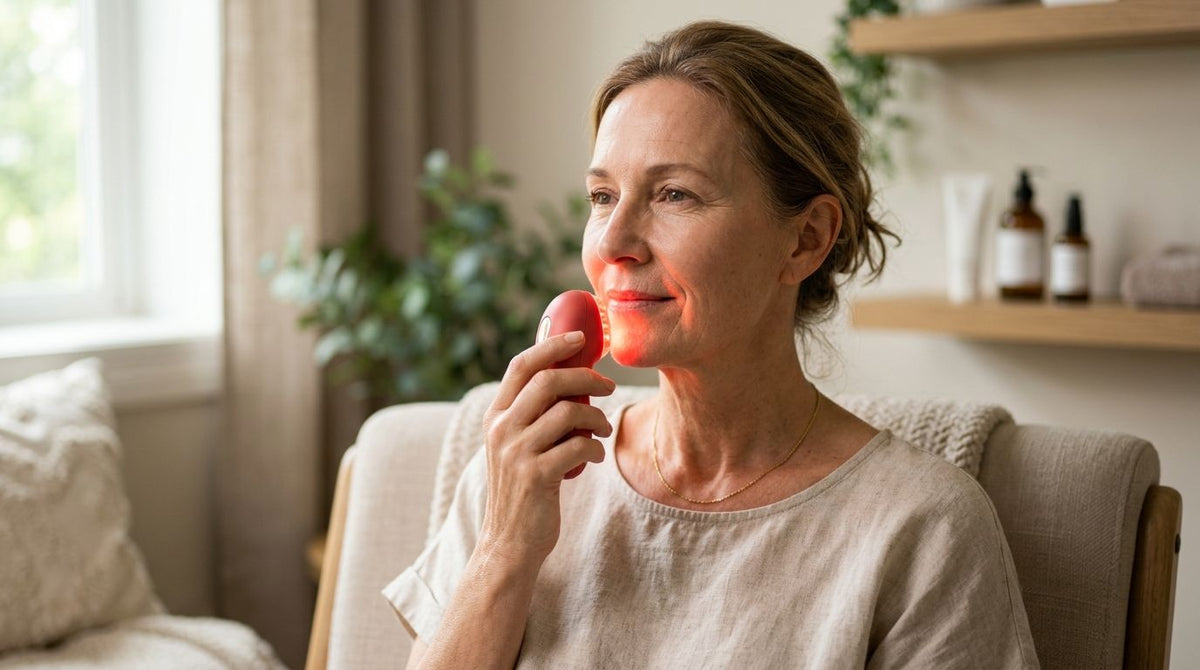 Red light therapy for marionette lines