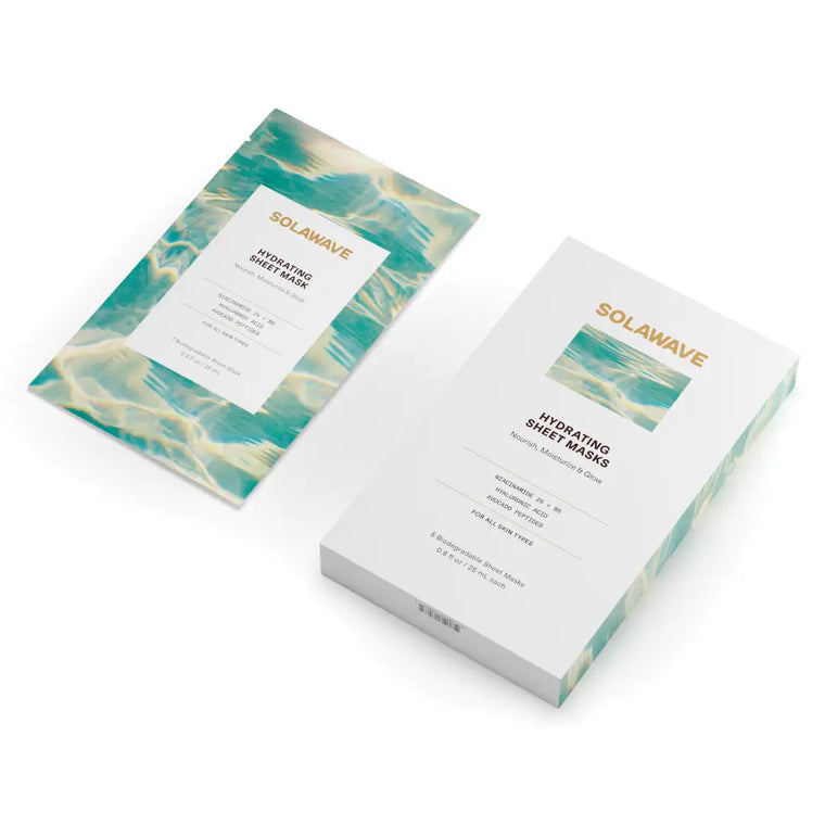 An image of Solawave hyaluronic acid sheet masks || 5 Pack