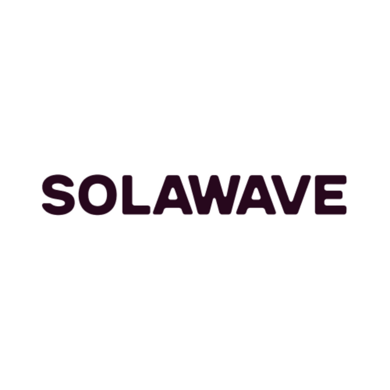 The image showcases SOLAWAVE MEMBERSHIP by Inveterate in bold, uppercase dark purple letters on a pristine white background, symbolizing a hassle-free commitment—cancel anytime.
